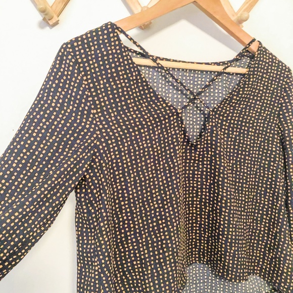 Blue Patterned Reversible Blouse - Picture 2 of 3